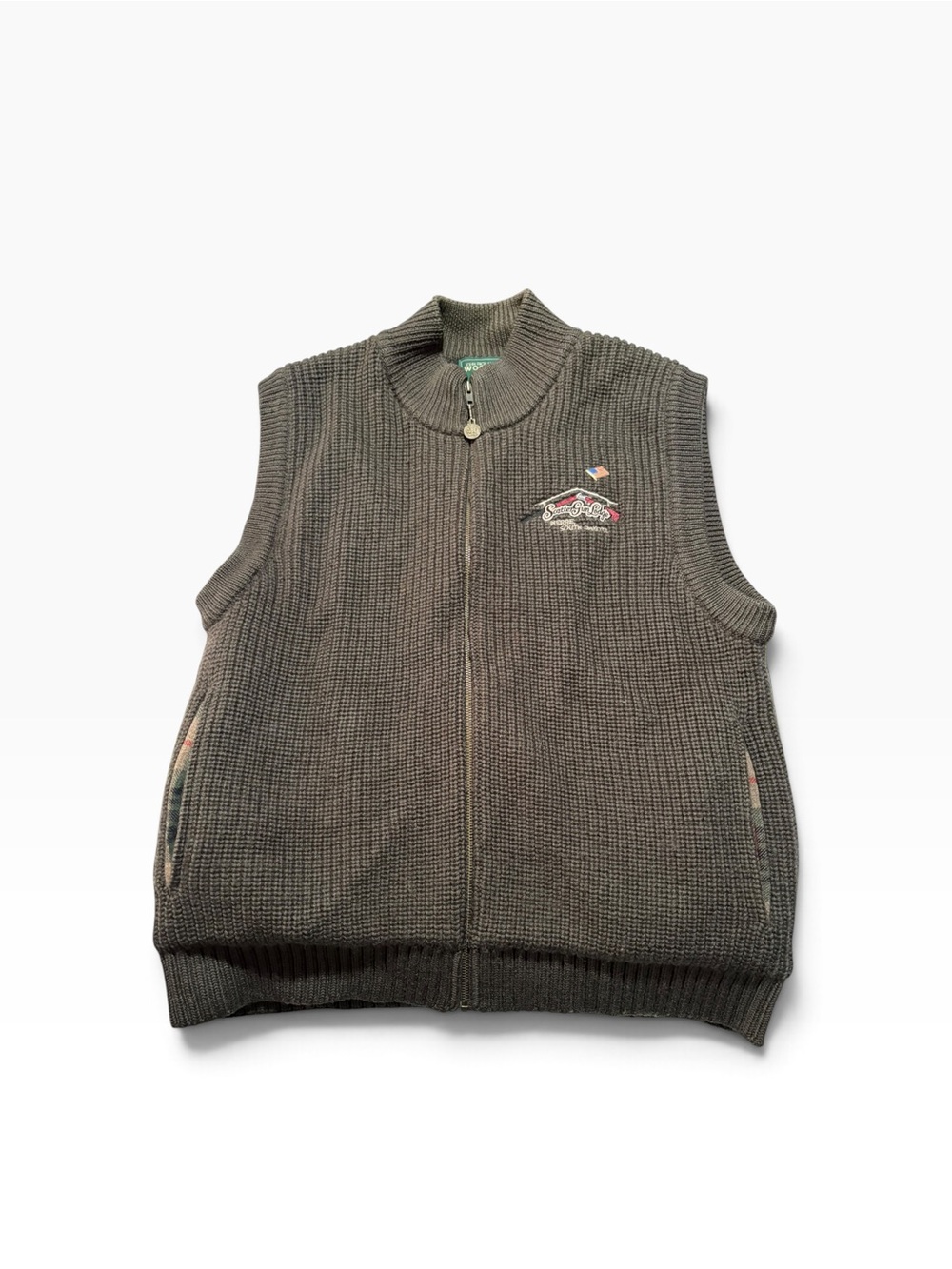 Vintage Woolrich ducks unlimited medium Men's Sleeveless Vest Brown wool hunt